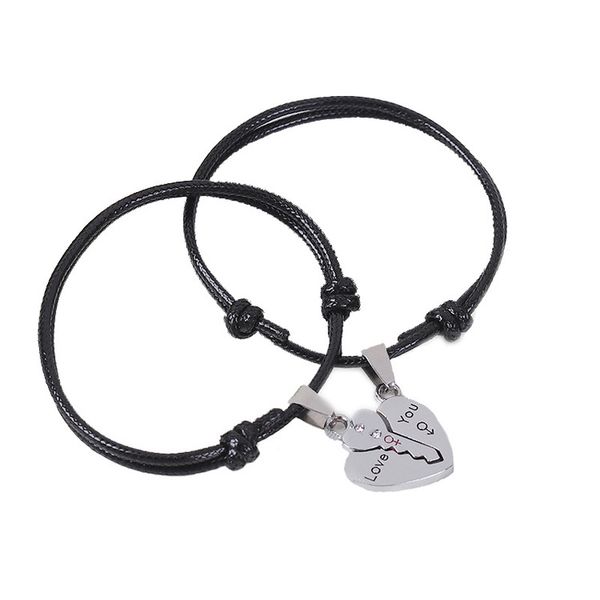2pcs/set custom handmade black wax rope couple bracelets adjustable heart lock and key bracelet
2pcs/set custom handmade black wax rope couple bracelets adjustable heart lock and key bracelet