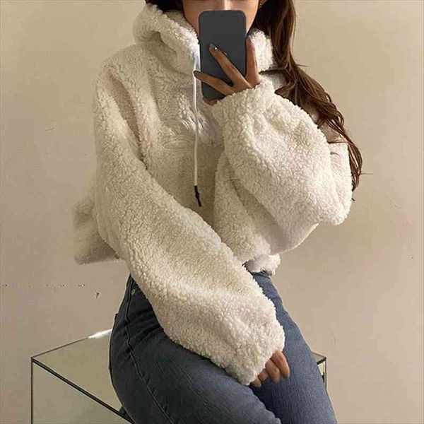 autumn warm faux lamb fur oversized hoodie black white streetwear women fleece sweatershirt crop loose pullover sweat femme
autumn warm faux lamb fur oversized hoodie black white streetwear women fleece sweatershirt crop loose pullover sweat femme
