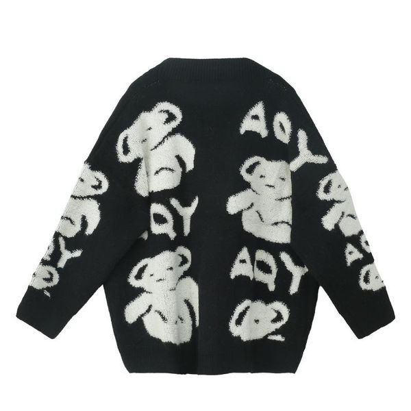 women's knits & tees women bear sweater fall winter vintage design loose button outer wear black cute mori girl style knitted cardigan, White
women's knits & tees women bear sweater fall winter vintage design loose button outer wear black cute mori girl style knitted cardigan, White