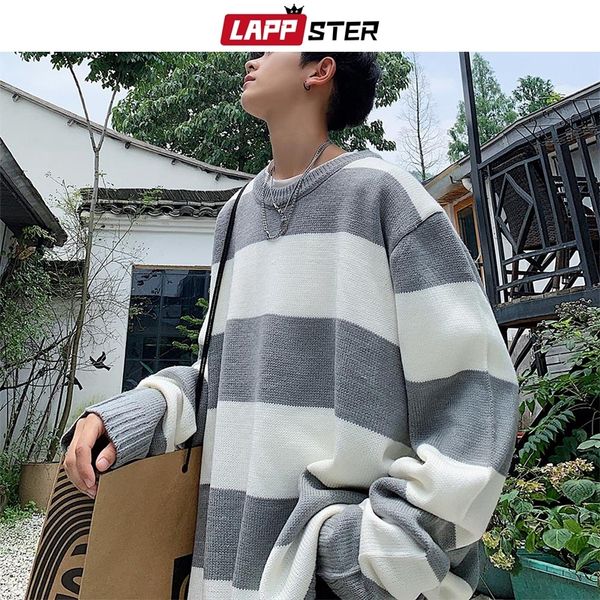 lappster men oversized striped sweater mens winter korean fashions sweater male pullover harajuku harajuku black sweaters 201118, White;black
lappster men oversized striped sweater mens winter korean fashions sweater male pullover harajuku harajuku black sweaters 201118, White;black