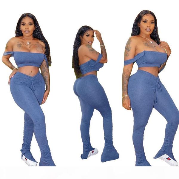 tracksuit 2020 women 2 piece sets summer fitness draped strapless+pants suit stacked pants matching sets outfits plus size, White
tracksuit 2020 women 2 piece sets summer fitness draped strapless+pants suit stacked pants matching sets outfits plus size, White