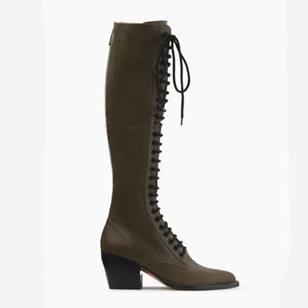 chunky lace up women knee high boots pointed toe high heel boots woman winter shoes fashion botas mujer knight western1, Black
chunky lace up women knee high boots pointed toe high heel boots woman winter shoes fashion botas mujer knight western1, Black
