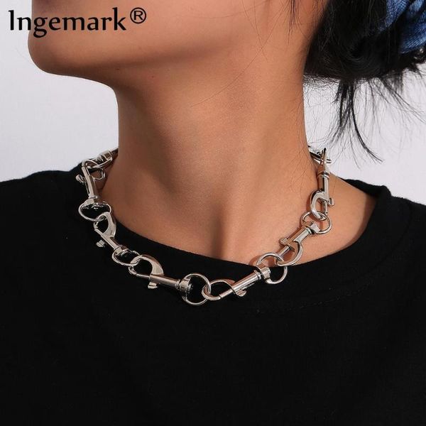 chains hip hop goth big clasp cuban pendant choker necklace punk style jewelry for men and women year gifts, Silver
chains hip hop goth big clasp cuban pendant choker necklace punk style jewelry for men and women year gifts, Silver
