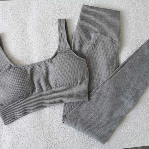 new color gray ribbed seamless set 2 piece set workout clothes for women sports wear gym clothing athletic yoga1, White;red
new color gray ribbed seamless set 2 piece set workout clothes for women sports wear gym clothing athletic yoga1, White;red