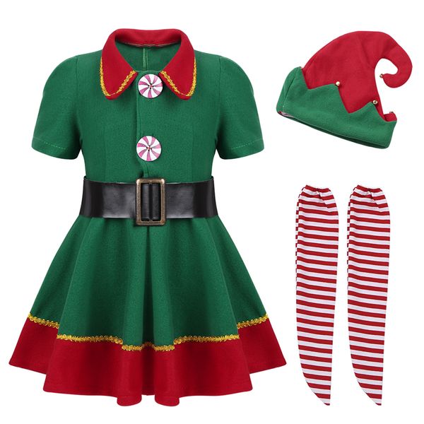 2019 green elf girl christmas costume festival santa clause for girls new year chilren clothing fancy dress xmas party dress set q1215, White
2019 green elf girl christmas costume festival santa clause for girls new year chilren clothing fancy dress xmas party dress set q1215, White