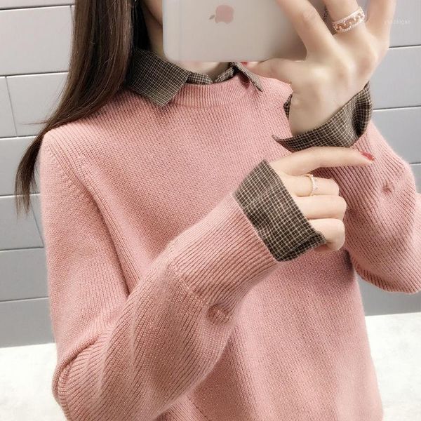2020 spring and autumn sweater women's new hedging loose korean students fake two shirt collar bottoming sweater1, White;black
2020 spring and autumn sweater women's new hedging loose korean students fake two shirt collar bottoming sweater1, White;black