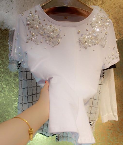 plus size 7xlheavy industry beaded tees women o-neck three-dimensional flower cotton stretch t-shirt drop shipping, White
plus size 7xlheavy industry beaded tees women o-neck three-dimensional flower cotton stretch t-shirt drop shipping, White