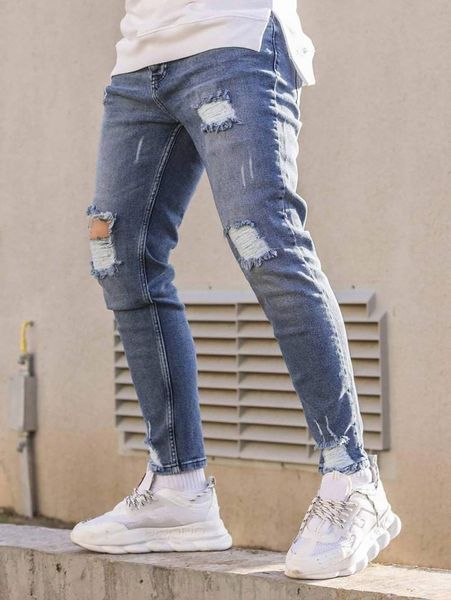 men ripped cat scratch jeans k6kc#, Blue 
men ripped cat scratch jeans k6kc#, Blue