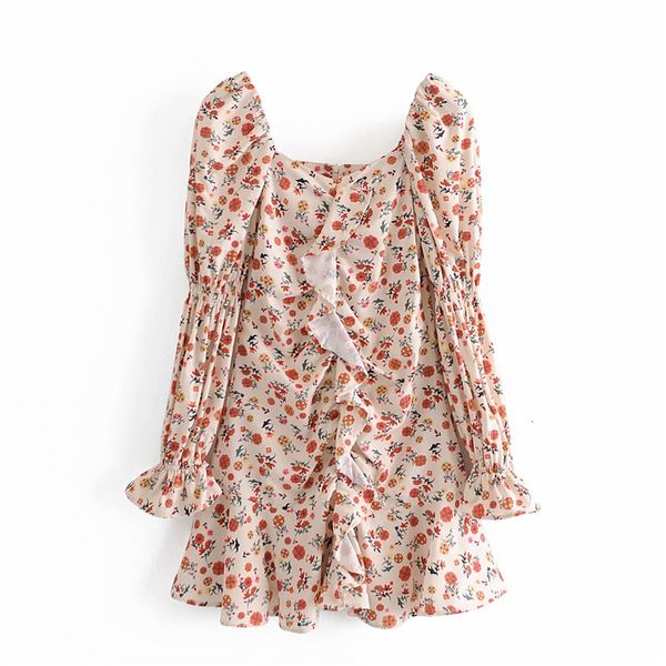 2021 new elegant women orange floral print es fashion ladies square collar mini streetwear female chic ruffles vestidos 3vec, Black;gray
2021 new elegant women orange floral print es fashion ladies square collar mini streetwear female chic ruffles vestidos 3vec, Black;gray