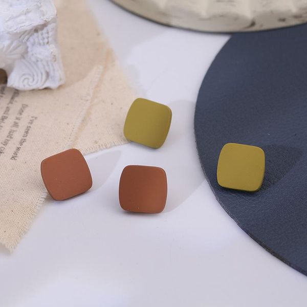 stud 2021 brown green matte square earrings for women minimalist korean fashion geometric earring wholesale, Golden;silver
stud 2021 brown green matte square earrings for women minimalist korean fashion geometric earring wholesale, Golden;silver