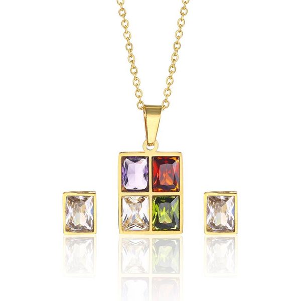 oufei square pendant chain necklaces sets stainless steel crystal jewelry sets square earring for women accessories, Silver
oufei square pendant chain necklaces sets stainless steel crystal jewelry sets square earring for women accessories, Silver