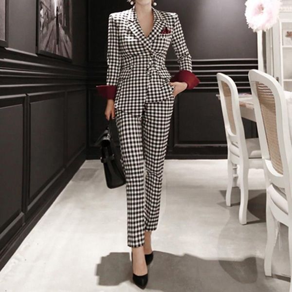 2019 women office lady pant suits notched blazer suit jackets with ankle length trouser two pieces set suit1, White;black
2019 women office lady pant suits notched blazer suit jackets with ankle length trouser two pieces set suit1, White;black