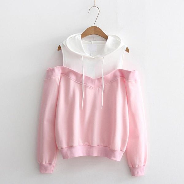 women's hoodies & sweatshirts wholesale-2021 fashion casual women autumn long sleeve hooded patchwork strapless fresh style loose sweat, Black
women's hoodies & sweatshirts wholesale-2021 fashion casual women autumn long sleeve hooded patchwork strapless fresh style loose sweat, Black