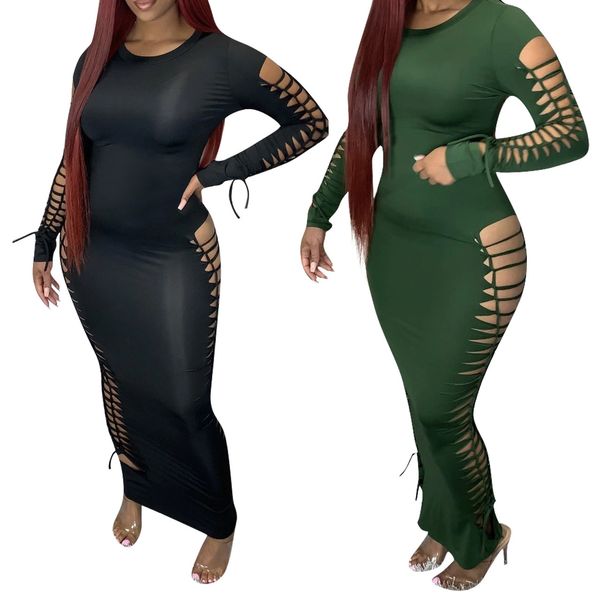 fe033 european and american women's fashion long sleeve tight solid color hollow dress 2021, Black;gray
fe033 european and american women's fashion long sleeve tight solid color hollow dress 2021, Black;gray