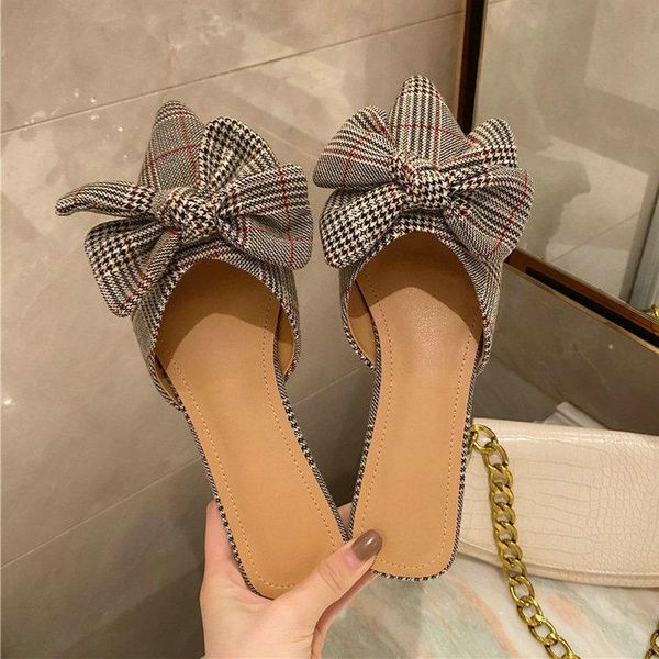 htuua fashion plaid big bow slippers women 2021 new spring pointed toe flat mules shoes woman flat slides outdoor shoes sx4483, Black
htuua fashion plaid big bow slippers women 2021 new spring pointed toe flat mules shoes woman flat slides outdoor shoes sx4483, Black