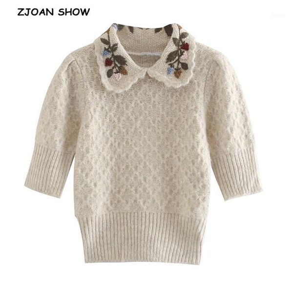 2020 autumn women embroidery flower knitting lapel sweater vintage pullover knitwear long sleeve sweet jumper knitwear1, White;black
2020 autumn women embroidery flower knitting lapel sweater vintage pullover knitwear long sleeve sweet jumper knitwear1, White;black