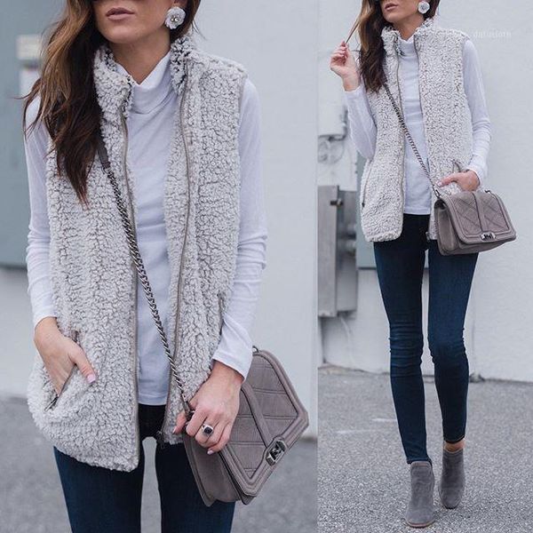 ladies women winter fur coat vest warm outwear sleeveless casual faux zipper pocket jacket solid casual1, Black;white
ladies women winter fur coat vest warm outwear sleeveless casual faux zipper pocket jacket solid casual1, Black;white