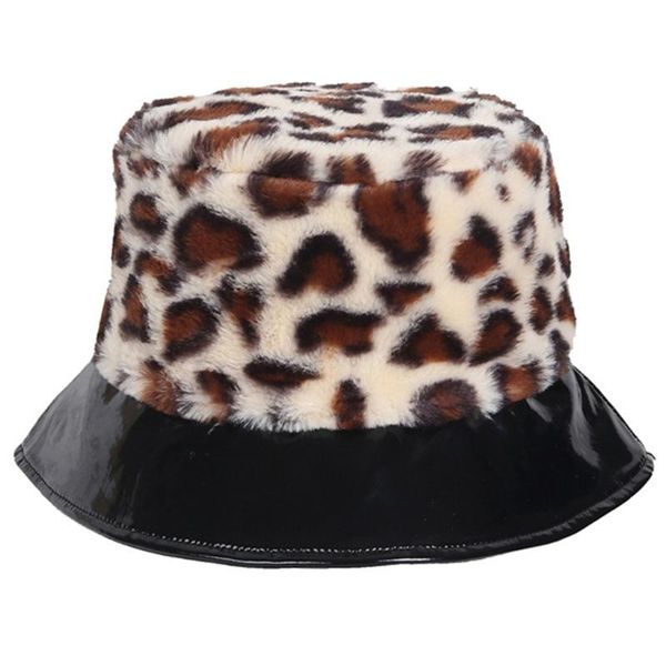 women winter fuzzy plush leopard bucket hat faux leather short brim panama cap 270d, Blue;gray
women winter fuzzy plush leopard bucket hat faux leather short brim panama cap 270d, Blue;gray