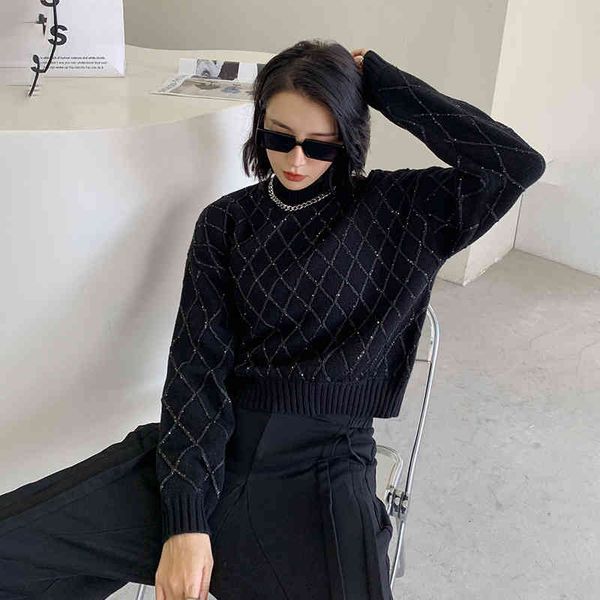 women's sweaters tuogu brand women's clothing autumn winter european goods ins sequins versatile black small high neck sweater 8gk, White;black
women's sweaters tuogu brand women's clothing autumn winter european goods ins sequins versatile black small high neck sweater 8gk, White;black