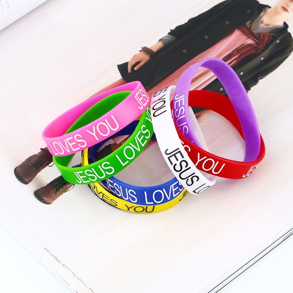 cool colorful custom silicone bracelet "jesus love you" popular rubber sports wristband & bangle for kids sport brta68q1228, Silver
cool colorful custom silicone bracelet "jesus love you" popular rubber sports wristband & bangle for kids sport brta68q1228, Silver