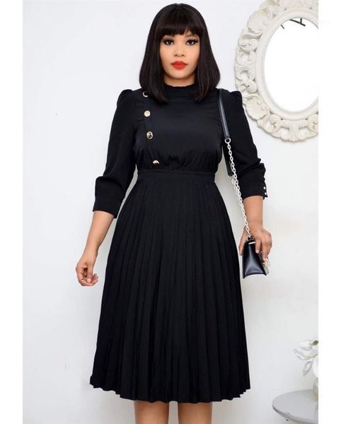 pleated dress african dresses for women black office lady dress african clothes stand collar knee length robe vestidos1, Red
pleated dress african dresses for women black office lady dress african clothes stand collar knee length robe vestidos1, Red