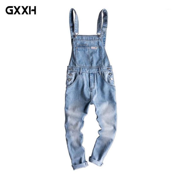 2019 men's denim jumpsuit summer light color tooling cropped pants men's big pocket slim sling pants size s l xl xxl1, Blue
2019 men's denim jumpsuit summer light color tooling cropped pants men's big pocket slim sling pants size s l xl xxl1, Blue