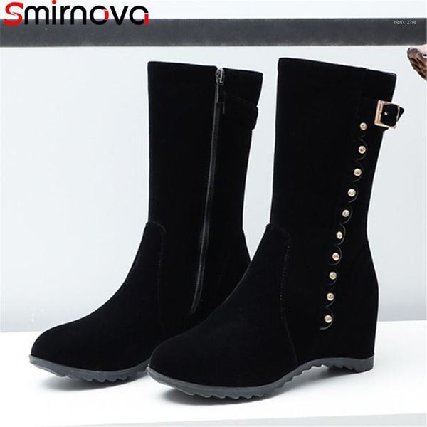 boots smirnova 2021 est ankle women flock rivet zip buckle fashion casual shoes comfortable autumn winter wedges woman1, Black
boots smirnova 2021 est ankle women flock rivet zip buckle fashion casual shoes comfortable autumn winter wedges woman1, Black