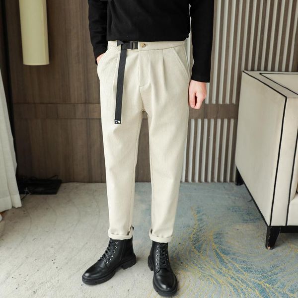 corduroy casual trousers men solid color belt decoration business office social pants fashion streetwear pencil pants clothing, Black
corduroy casual trousers men solid color belt decoration business office social pants fashion streetwear pencil pants clothing, Black