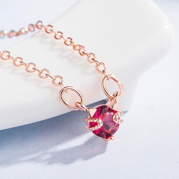 creative cute female kitten pendant necklace charming women's red crystal wedding clavicle chain fashion party jewelry girl gift, Silver
creative cute female kitten pendant necklace charming women's red crystal wedding clavicle chain fashion party jewelry girl gift, Silver