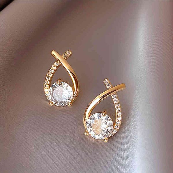 925 sterling silver ear needle new cross crystal temperament stud earrings for women girlish style elegant cute jewelry, Golden
925 sterling silver ear needle new cross crystal temperament stud earrings for women girlish style elegant cute jewelry, Golden
