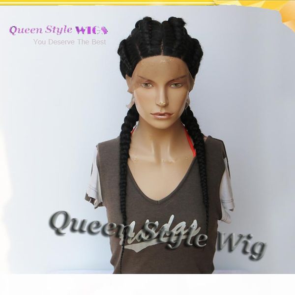 lady 4 braids braided into two hairstyle wig synthetic full lace wig double twin dutch braids hair african american full wigs, Black
lady 4 braids braided into two hairstyle wig synthetic full lace wig double twin dutch braids hair african american full wigs, Black