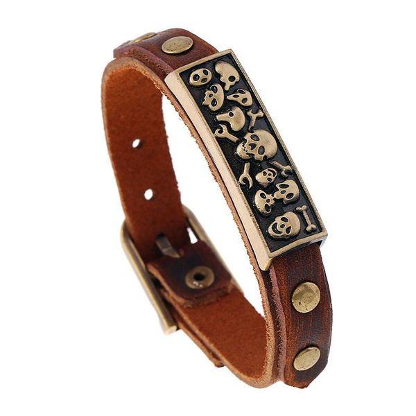 men's skull charm bracelet&bangle male casual accessories leather chain bracelet pulseira pk-28, Golden;silver
men's skull charm bracelet&bangle male casual accessories leather chain bracelet pulseira pk-28, Golden;silver