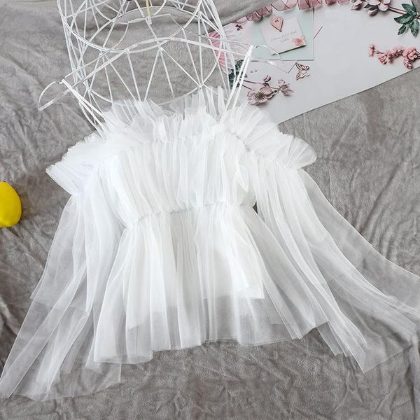 women's blouses & shirts off-the-shoulder spaghetti strap ruffled mesh women slash neck chic flare sleeve blouse, White
women's blouses & shirts off-the-shoulder spaghetti strap ruffled mesh women slash neck chic flare sleeve blouse, White