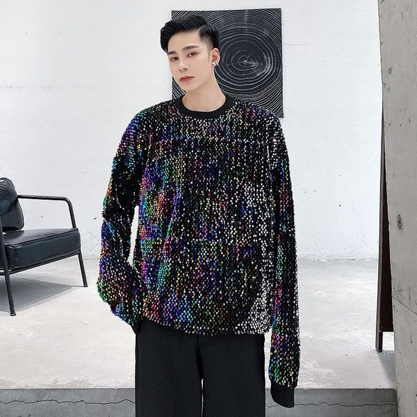 men's hoodies & sweatshirts male streetwear hip hop vintage fashion show hoodie costume clothing men sequins velvet long sleeve loose p, Black
men's hoodies & sweatshirts male streetwear hip hop vintage fashion show hoodie costume clothing men sequins velvet long sleeve loose p, Black