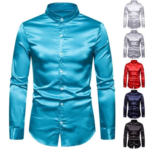 men's casual shirts stylish fashion glossy long sleeve henry collar shirt male camisa masculina plus size, White;black
men's casual shirts stylish fashion glossy long sleeve henry collar shirt male camisa masculina plus size, White;black