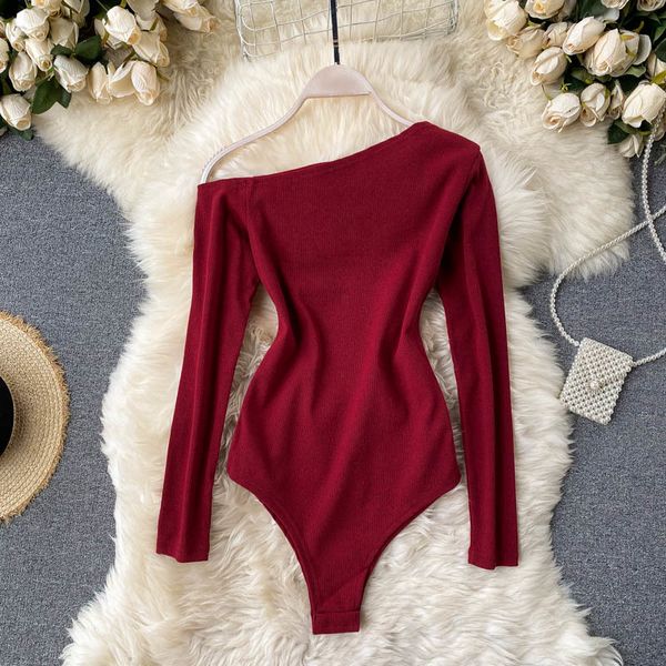 2021 new skinny female singiny elastic slash neck off the shoulder long spring overalls fashion streetwear bodysuit nh4f, Gray
2021 new skinny female singiny elastic slash neck off the shoulder long spring overalls fashion streetwear bodysuit nh4f, Gray
