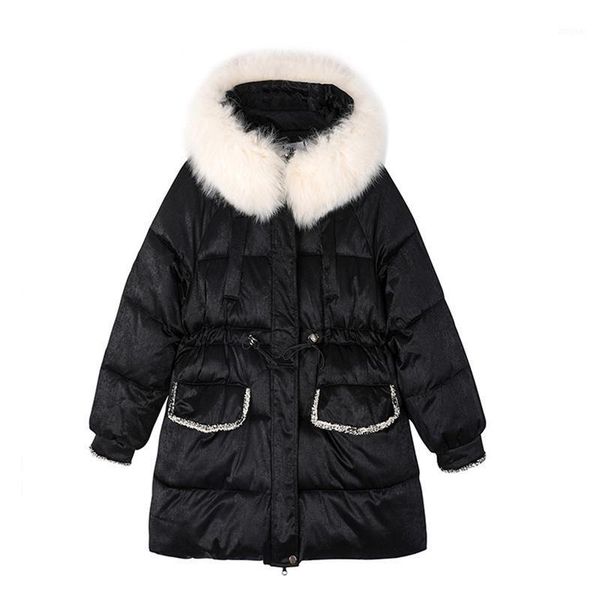 2020 new fashion coat casual loose coat winter jacket women big fur hooded thick down parkas female jacket warm winter outwear1, Black
2020 new fashion coat casual loose coat winter jacket women big fur hooded thick down parkas female jacket warm winter outwear1, Black
