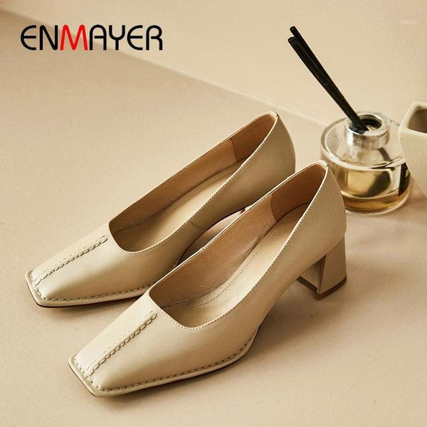 dress shoes enmayer genuine leather pumps women basic square heel casual toe slip-on high heels fashion shallow mules 34-401, Black
dress shoes enmayer genuine leather pumps women basic square heel casual toe slip-on high heels fashion shallow mules 34-401, Black