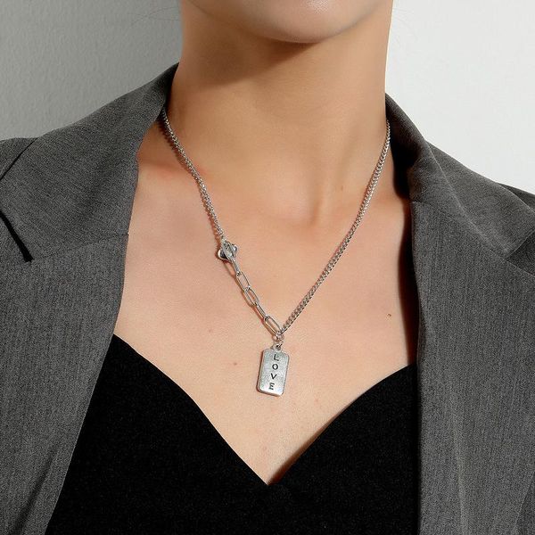chains vintage rectangle letter necklace gift for women fashion old english name choker necklaces 2021 party jewelry, Silver
chains vintage rectangle letter necklace gift for women fashion old english name choker necklaces 2021 party jewelry, Silver