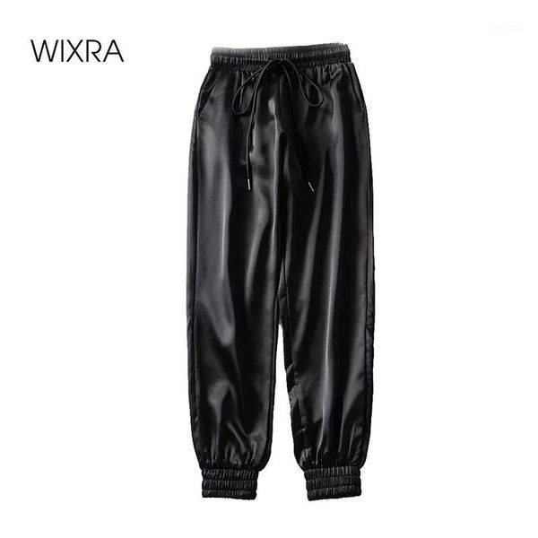 women's pants & capris wixra satin leisure women's bottoms lace-up loose jogger pencil sweatpants sportswear1, Black;white
women's pants & capris wixra satin leisure women's bottoms lace-up loose jogger pencil sweatpants sportswear1, Black;white