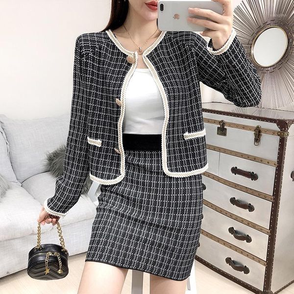 women fashion plaid knitted 2 piece set autumn winter short jacket cardigan+bodycon mini skirt set office lady 2pcs clothing1, White
women fashion plaid knitted 2 piece set autumn winter short jacket cardigan+bodycon mini skirt set office lady 2pcs clothing1, White