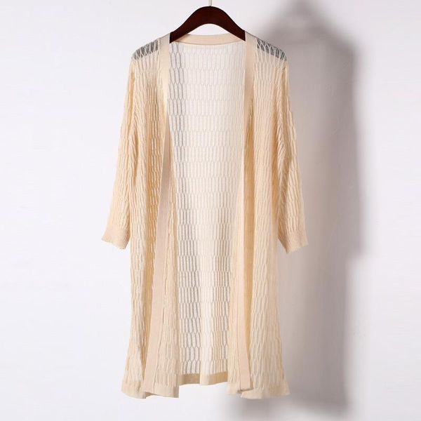 women long cardigans summer linen computer knitted v-neck 3/4 sleeve solid thin cardigan feminino 2021 new hollow out, White
women long cardigans summer linen computer knitted v-neck 3/4 sleeve solid thin cardigan feminino 2021 new hollow out, White