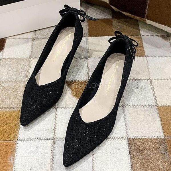spring and autumn new fashion all-match rhinestone pointed toe large size with heel shoes butterfly-knot zapatilla mujer, Black
spring and autumn new fashion all-match rhinestone pointed toe large size with heel shoes butterfly-knot zapatilla mujer, Black