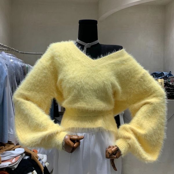 mohair sweater irregular oblique off shoulder v-neck lantern sleeve slim stretch winter sweater shirt girls yellow knit pullover h1211, White;black
mohair sweater irregular oblique off shoulder v-neck lantern sleeve slim stretch winter sweater shirt girls yellow knit pullover h1211, White;black