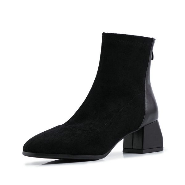 2021 new autumn winter flock round toe concise ankle boots fashion square high heel party women shoes size 34-43 isfe, Black
2021 new autumn winter flock round toe concise ankle boots fashion square high heel party women shoes size 34-43 isfe, Black