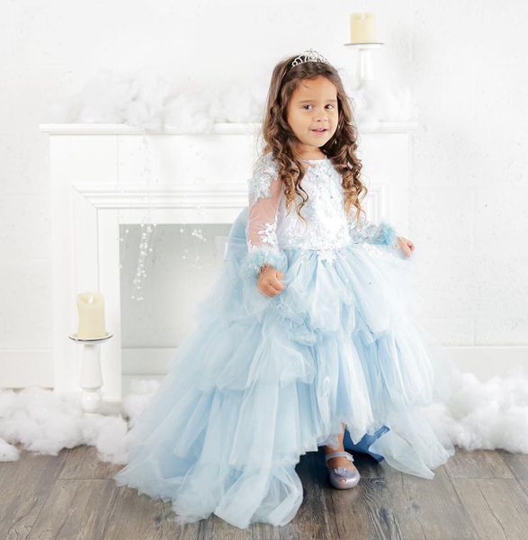 lace beaded sky blue flower girl dresses sheer neck hi-lo little girl wedding dresses communion pageant dresses gowns, White;blue
lace beaded sky blue flower girl dresses sheer neck hi-lo little girl wedding dresses communion pageant dresses gowns, White;blue