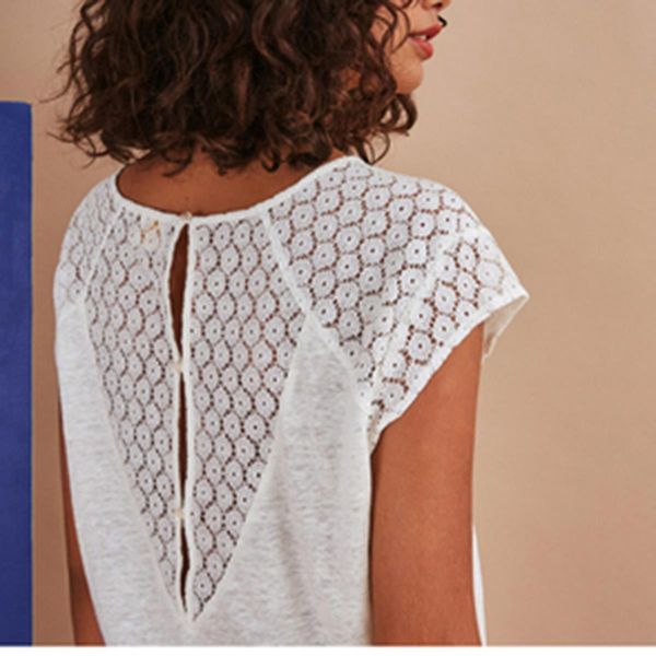hollow out lace patchwork white t shirt women short sleeve v neck chic button tee summer casual vintage loose camisas 2020
hollow out lace patchwork white t shirt women short sleeve v neck chic button tee summer casual vintage loose camisas 2020