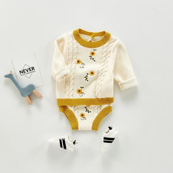 clothing sets baby knitting daisy flower clothes set long sleeve sweater and shorts sale born toddler knitted clothing1, White 
clothing sets baby knitting daisy flower clothes set long sleeve sweater and shorts sale born toddler knitted clothing1, White