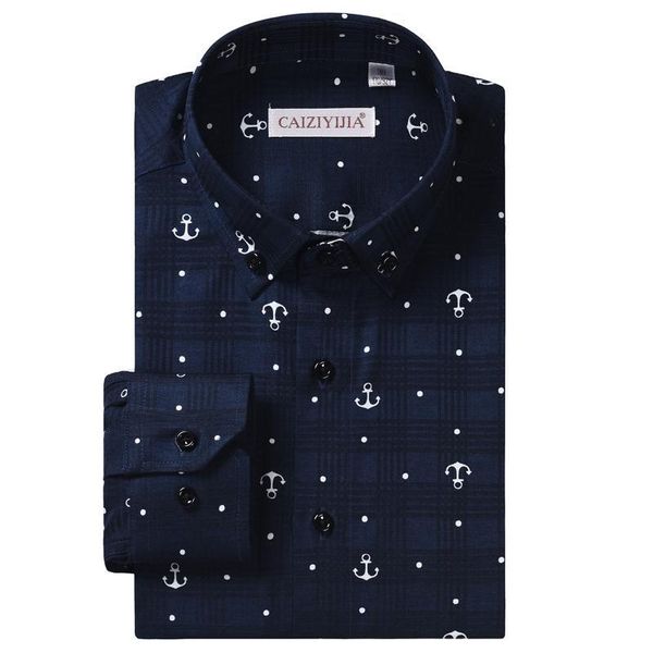 men's stylish anchor nautical print long sleeve shirt comfortable cotton casual standard-fit check pattern button down shirts, White;black
men's stylish anchor nautical print long sleeve shirt comfortable cotton casual standard-fit check pattern button down shirts, White;black