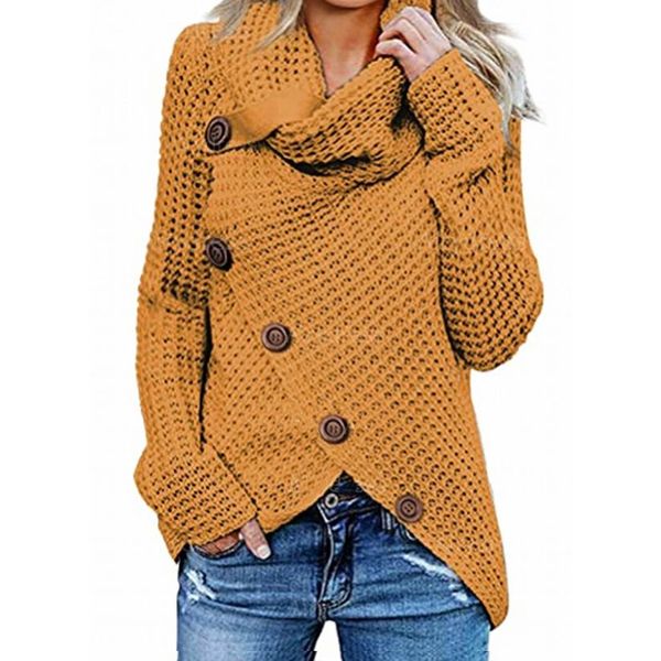 cross-border spot european and american 2020 autumn and winter new fashion shoulder single-breasted knitted solid color pile collar pullover, White
cross-border spot european and american 2020 autumn and winter new fashion shoulder single-breasted knitted solid color pile collar pullover, White